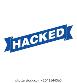 Hacked Letter Rubber Stamp Vector Design Template