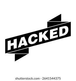Hacked Letter Rubber Stamp Vector Design Template