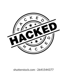 Hacked Letter Rubber Stamp Vector Design Template