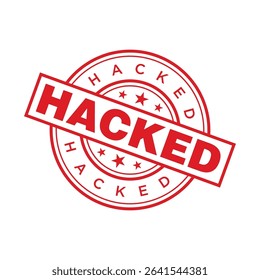 Hacked Letter Rubber Stamp Vector Design Template