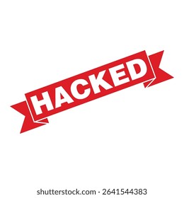 Hacked Letter Rubber Stamp Vector Design Template