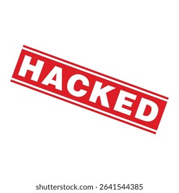 Hacked Letter Rubber Stamp Vector Design Template