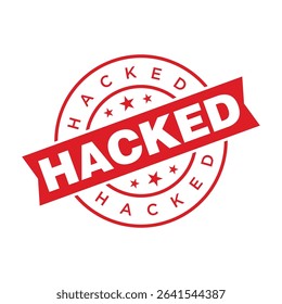 Hacked Letter Rubber Stamp Vector Design Template