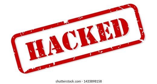 Hacked red rubber stamp vector isolated