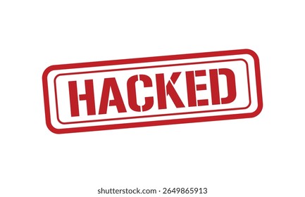 HACKED roter Stempel, Textvektor, Gummistempel