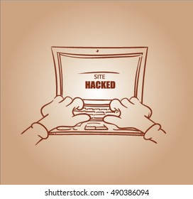 hacked site with personal computer