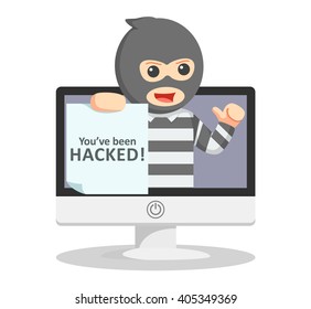 Hacked warning illustration