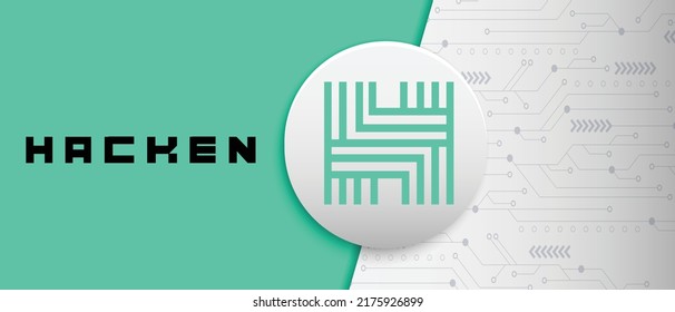 Hacken Token (HAI) crypto currency coin technology vector illustration banner