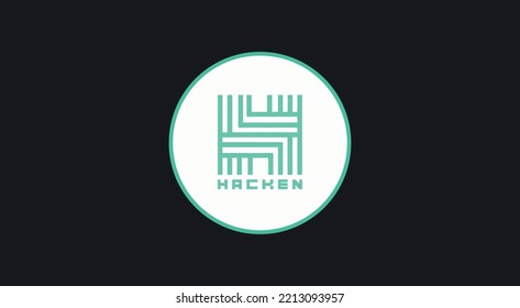 Hacken Token, HAI token cryptocurrency logo on isolated background with copy space. vector illustration of HAI token banner design concept.