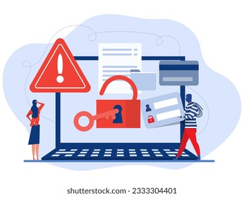 Hacker activity attack ,Stealing ,password, Cyber , crime, hacker attack, censorship or ransomware activity security Hacking computer,Concept Vector, illustration