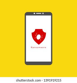Hacker activity computer.Alert notification on mobile phone vector, malware concept, spam data, fraud internet error, insecure connection, online scam, virus