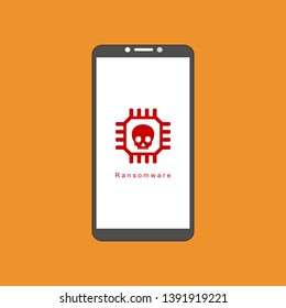 Hacker activity computer.Alert notification on mobile phone vector, malware concept, spam data, fraud internet error, insecure connection, online scam, virus