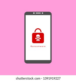 Hacker activity computer.Alert notification on mobile phone vector, malware concept, spam data, fraud internet error, insecure connection, online scam, virus