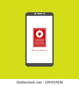 Hacker activity computer.Alert notification on mobile phone vector, malware concept, spam data, fraud internet error, insecure connection, online scam, virus