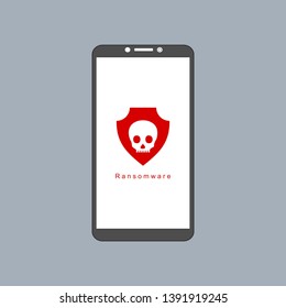 Hacker activity computer.Alert notification on mobile phone vector, malware concept, spam data, fraud internet error, insecure connection, online scam, virus