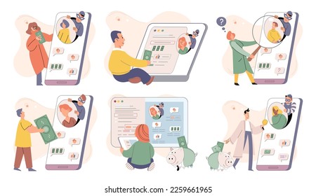 Hacker activity. Hacking computer. Phishing account, steal data, cyber attack. Stealing password. Cyber crime, theft personal information, cyber security spy access. Internet fraud scenes set metaphor