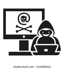 Hacker activity icon. Simple illustration of hacker activity vector icon for web design isolated on white background