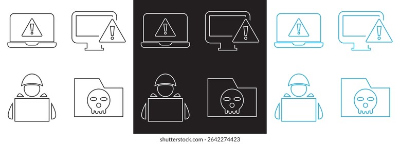 Ícone de atividade de hacker . Vetor para sites, interfaces móveis, apresentações, banner, marca visual etc. Ilustração vetorial. isolada no plano de fundo branco e preto. EPS 10