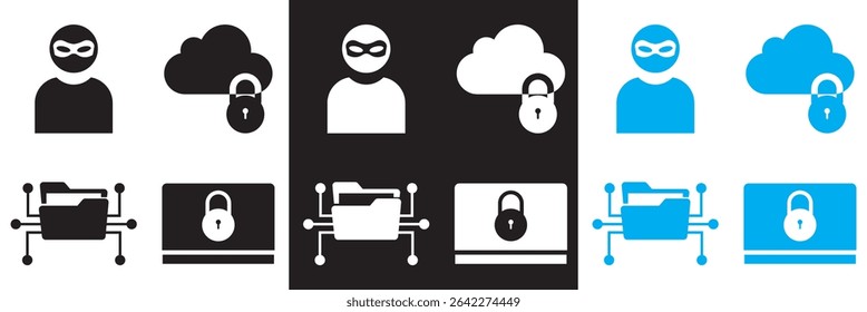 Ícone de atividade de hacker . Vetor para sites, interfaces móveis, apresentações, banner, marca visual etc. Ilustração vetorial. isolada no plano de fundo branco e preto. EPS 10