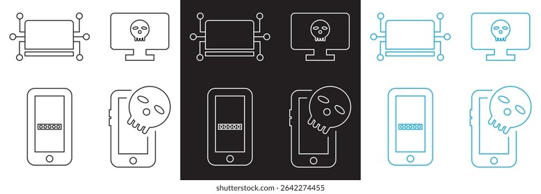Hacker activity icon . Vector for websites, mobile interfaces, presentations, banner, visual branding etc. Vector illustration. isolated on white and black background. EPS 10