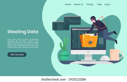 hacker activity steals data from computers landing page