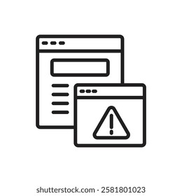Hacker Adware Outline Icon Vector Illustration