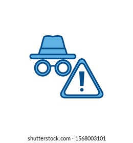 hacker alert internet line and fill style illustration
