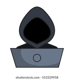 hacker alert isolated icon