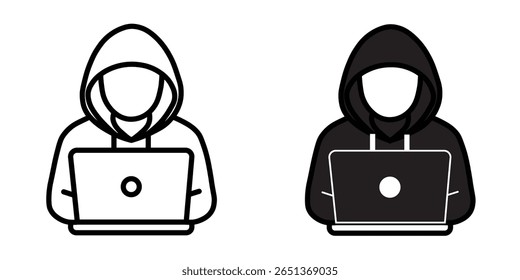 Hacker Anonymity Cyber Security Outline Icon