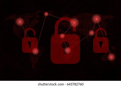 Hacker attack around the world, computer virus, system fault.
