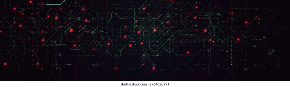 Hacker Attack Cyber Security Digital Data Breach Computer Fraud Red Code Cyberattack Screen Alert. Malware Internet Crime Cybersecurity Software Technology System Network Protection. Vector Concept