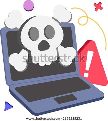 hacker attack illustration for cyber security application and web