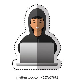 hacker avatar character isolated icon vector illustration design
