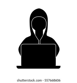 hacker avatar character isolated icon vector illustration design