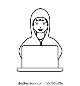 hacker avatar character isolated icon vector illustration design