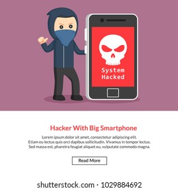 Hacker With Big Smartphone Job Information