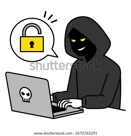 Hacker in black hoodie gaining unauthorized access