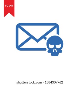 Hacker blue icon with bug virus crack worm spam isolated vector illustration - Vector