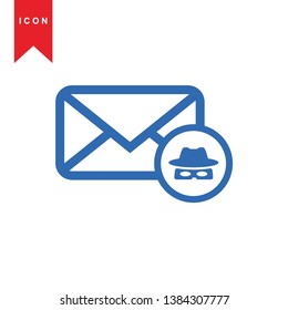 Hacker blue icon with bug virus crack worm spam isolated vector illustration - Vector