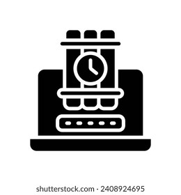 hacker bomb icon. vector glyph icon for your website, mobile, presentation, and logo design.