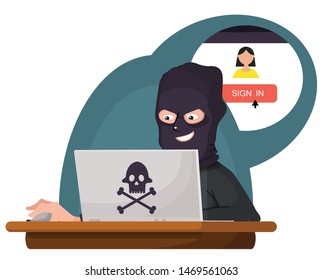 hacker breaks in using laptop