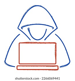hacker brush isolated on white background, vector illustration.