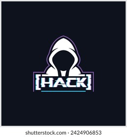 hacker character creative logo design	