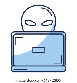 Hacker with computer avatar character