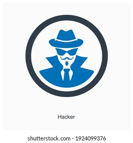 Hacker or computer criminal icon concept