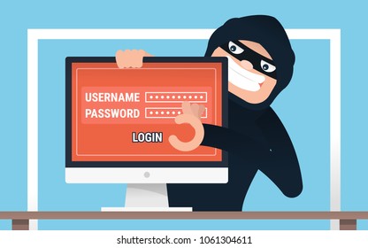 Hacker concept. hacker hacked username and password. internet security concept.