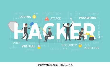 Hacker concept illustration. Idea of cyber crime.