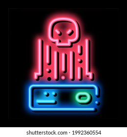 hacker control neon light sign vector. Glowing bright icon hacker control sign. transparent symbol illustration