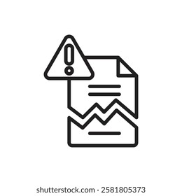 Hacker Corrupted File Outline Icon Vector Illustration