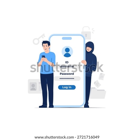 Hacker cracker steal important private personal information data user login password phishing attack